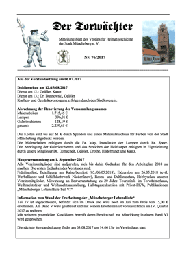 Mitteilungsblatt Torwaechter